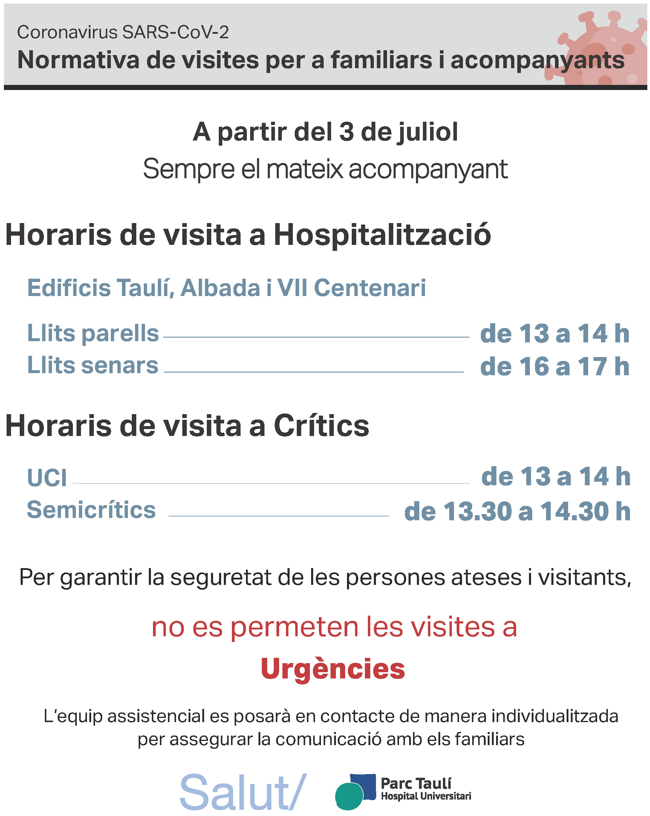 Consorci Corporacio Sanitaria Parc Tauli De Sabadell Adaptacio Covid 19 Coronavirus Sars Cov 2